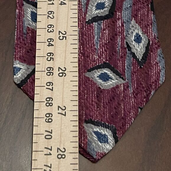 Vintage Loosen Up By Superba Burgundy 100% Italian Silk Made In USA - Picture 5 of 9